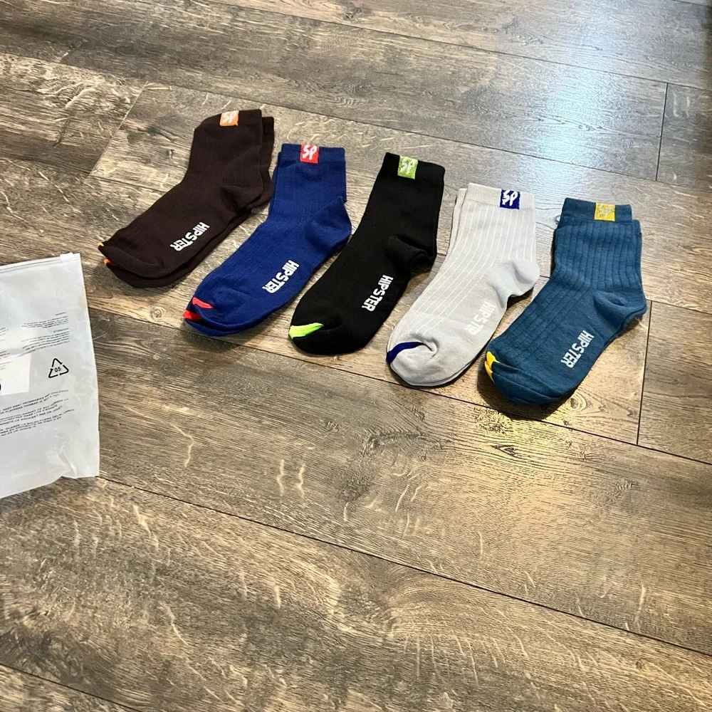 Set of 5 Pairs‎ of Unisex Hipster Cotton Socks NEW